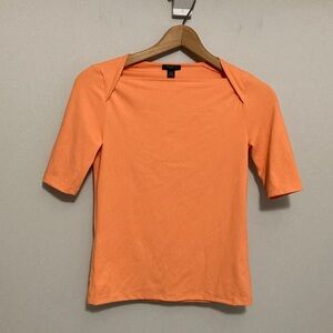 Ann Taylor Petite Orange Short Sleeve Top, size XXS, boat neck